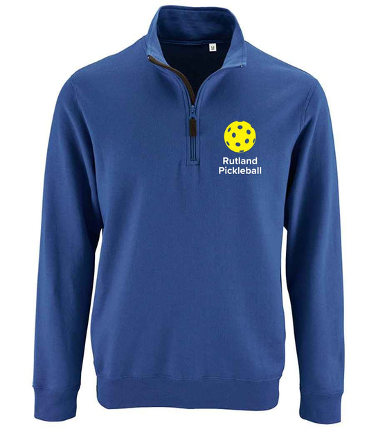 Rutland Pickleball Contrast Zip Neck Sweatshirt [Colour - Royal Blue]