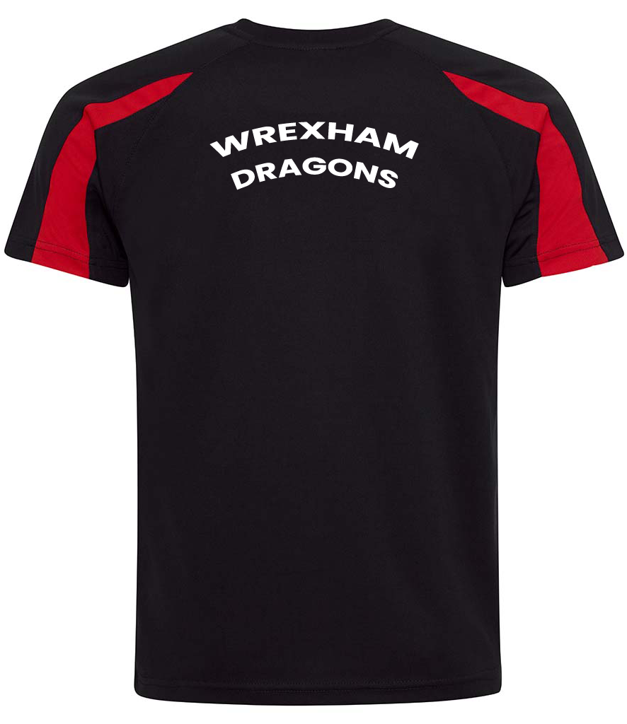 Wrexham Dragons Unisex Contrast Player Top [Colour - Jet Black/Fire Red]