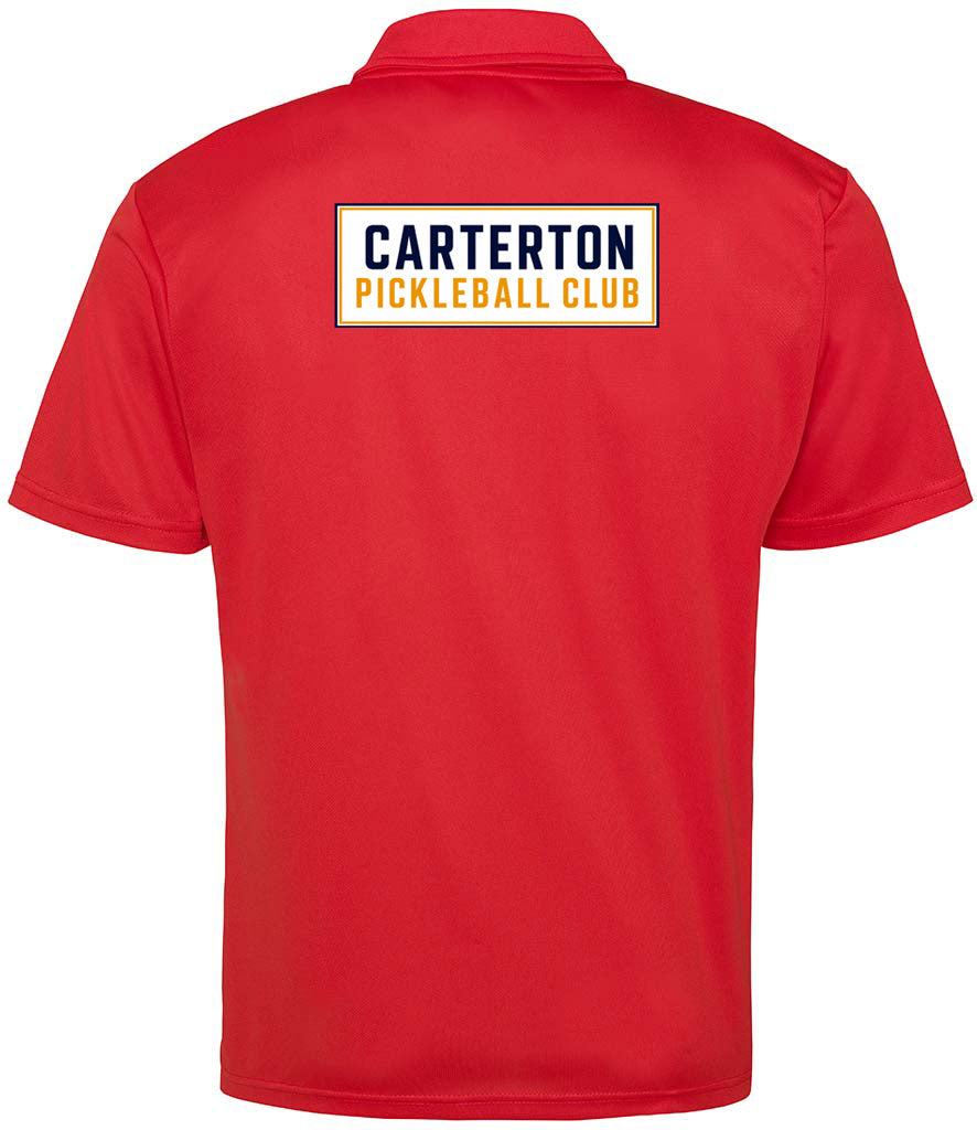Carterton Pickleball Unisex Polo Top [Colour - Fire Red]