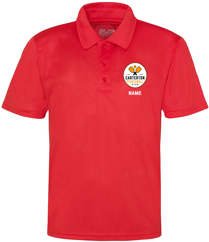 Carterton Pickleball Unisex Polo Top [Colour - Fire Red]