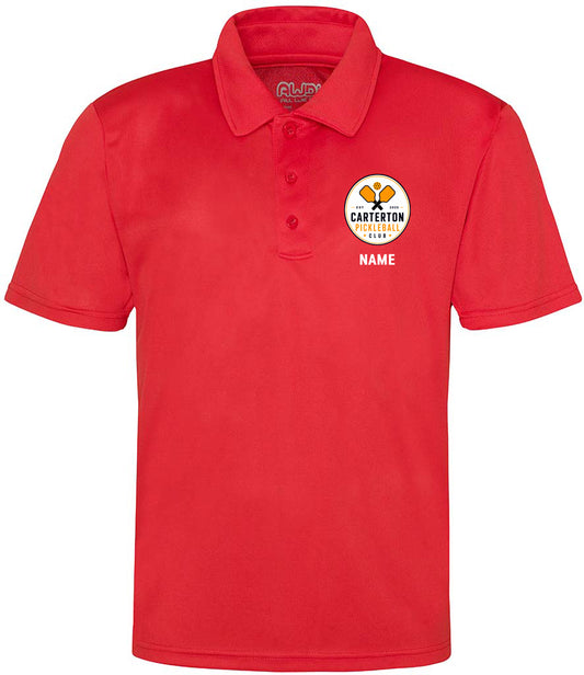 Carterton Pickleball Unisex Polo Top [Colour - Fire Red]