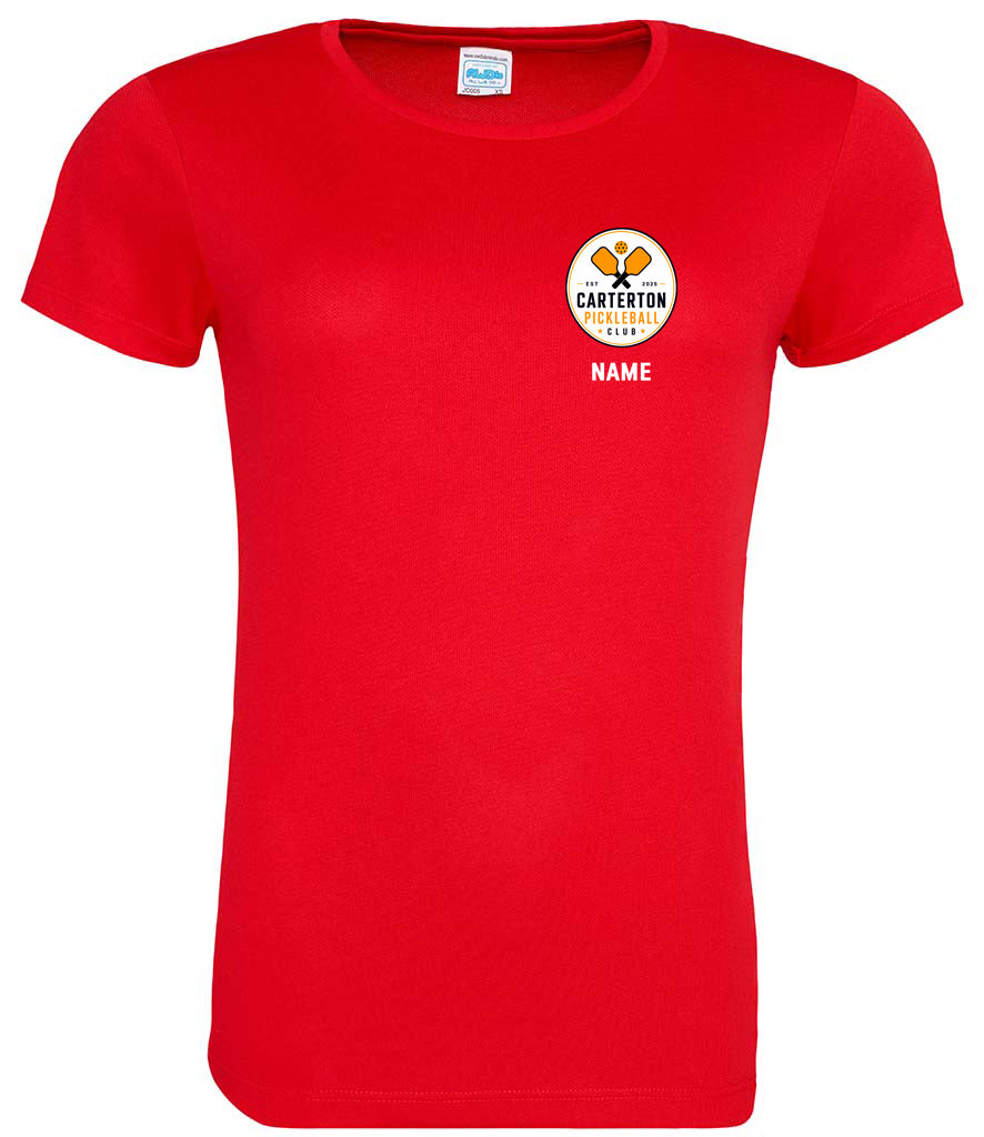 Carterton Pickleball Club Ladies Player Top [Colour – Fire Red]
