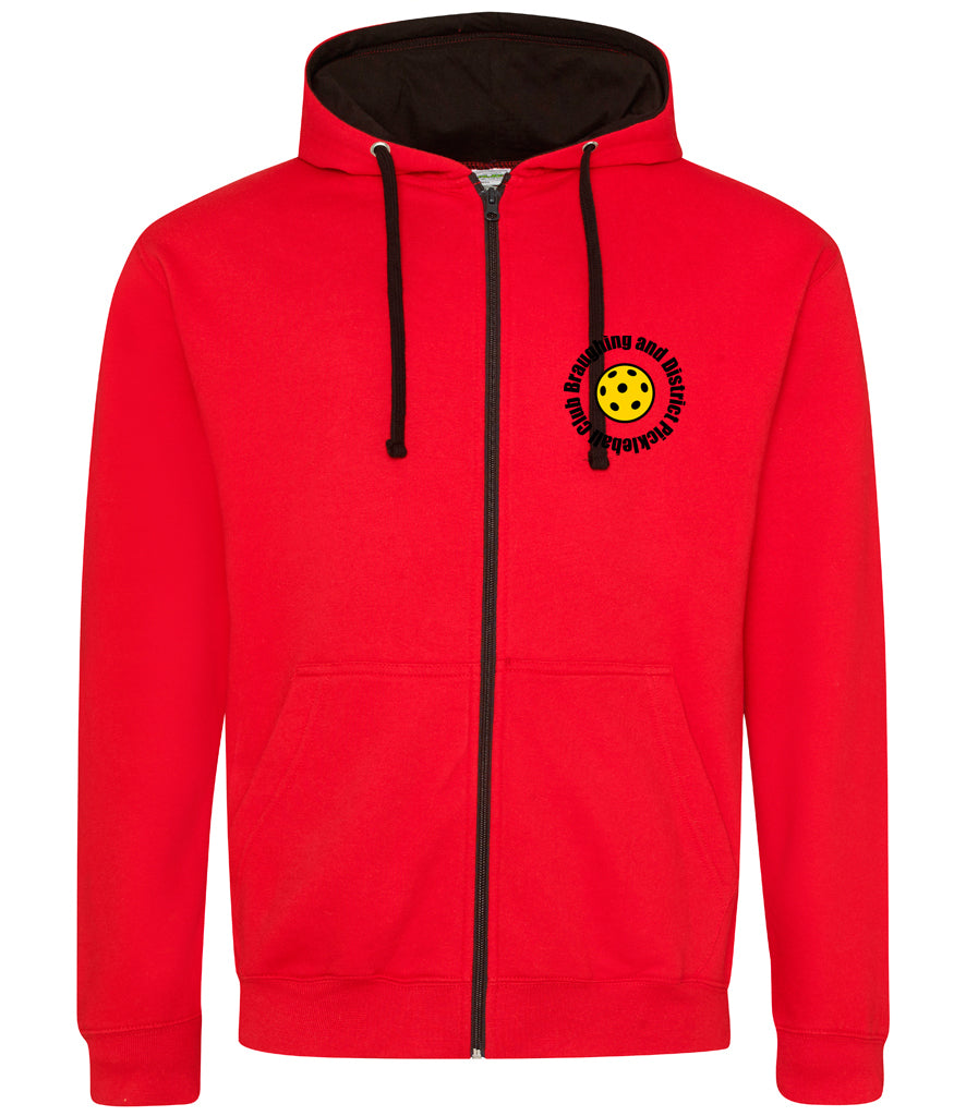 BaD Pickleball Unisex Contrast Zoodie [Colour - Fire Red/Jet Black]