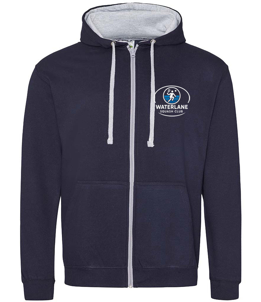 Waterlane Squash Club Unisex Contrast Zoodie [Colour - New French Navy/Heather Grey]