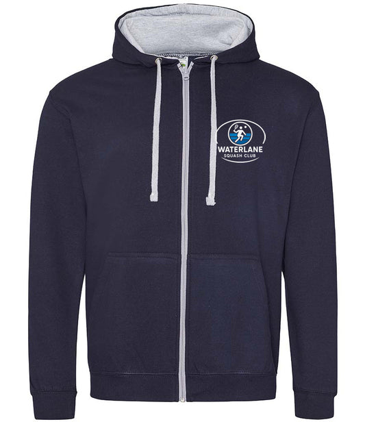 Waterlane Squash Club Unisex Contrast Zoodie [Colour - New French Navy/Heather Grey]