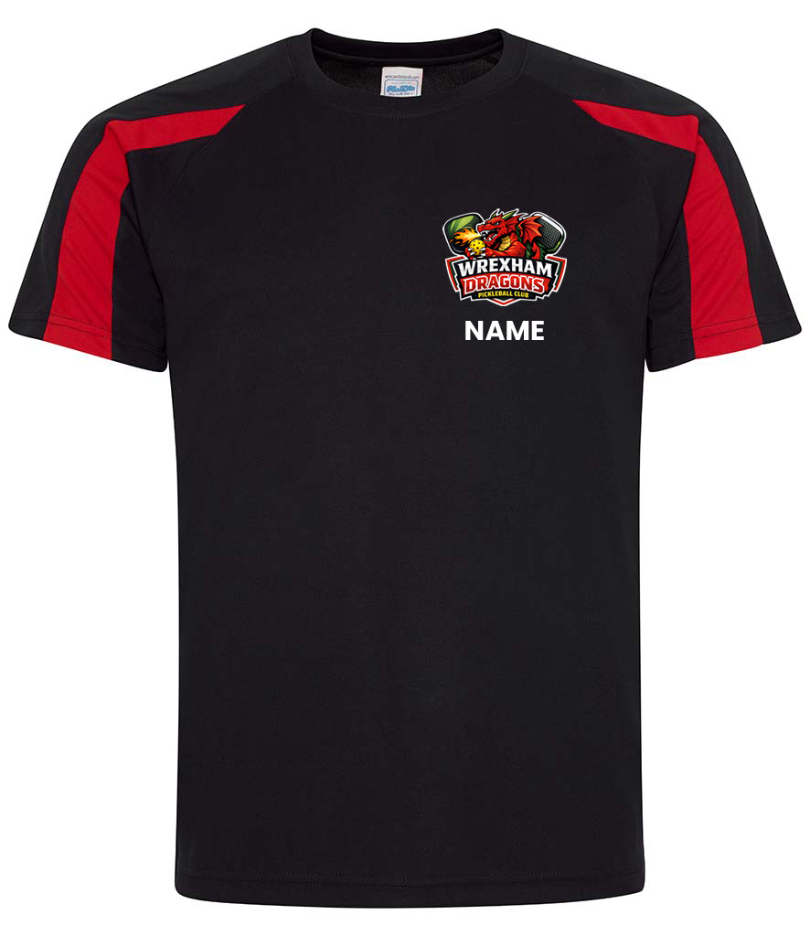 Wrexham Dragons Unisex Contrast Player Top [Colour - Jet Black/Fire Red]