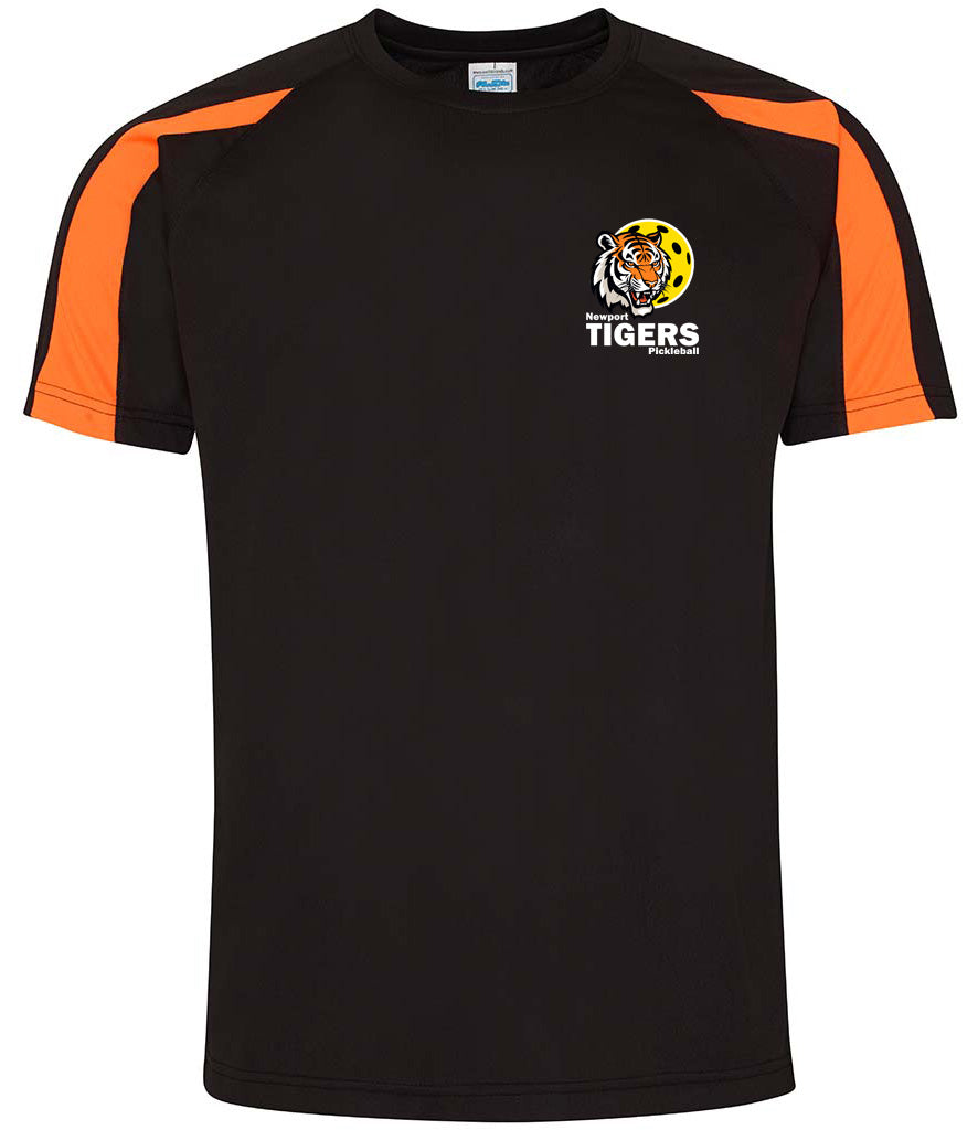Newport Tigers Unisex Contrast Player Top [Colour - Jet Black/Electric Orange]