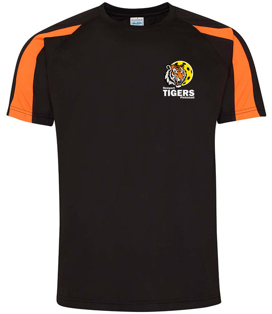 Newport Tigers Unisex Contrast Player Top [Colour - Jet Black/Electric Orange]