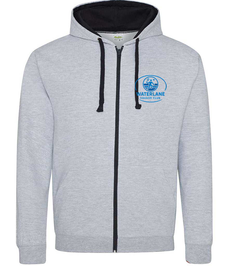 Waterlane Squash Club Unisex Contrast Zoodie [Colour - Heather Grey/French Navy]