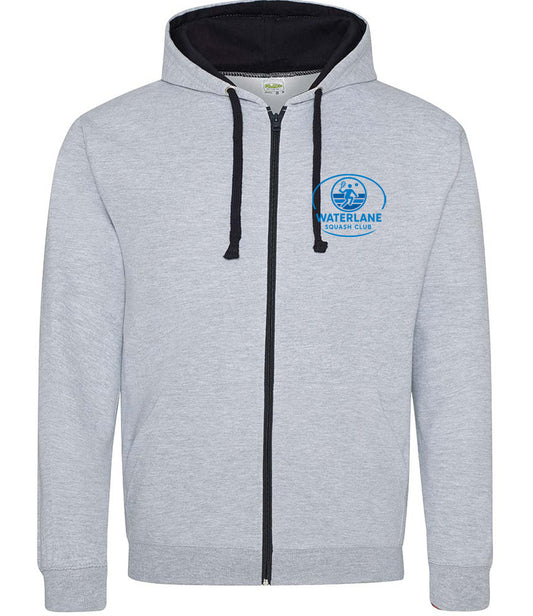 Waterlane Squash Club Unisex Contrast Zoodie [Colour - Heather Grey/French Navy]