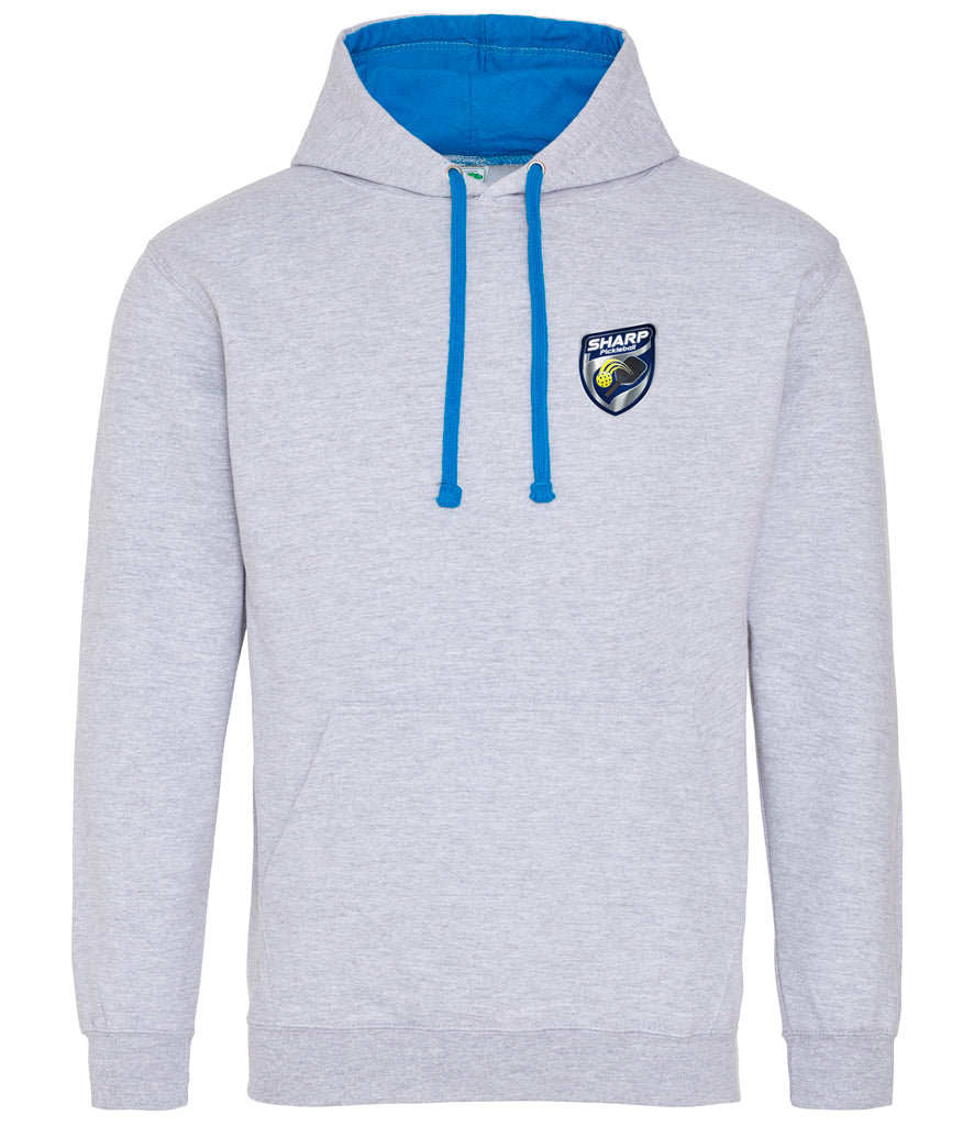 SHARP Pickleball Contrast Hoodie [Colour - Heather Grey/Sapphire Blue]
