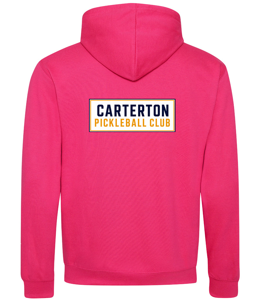 Carterton Pickleball Club Unisex Contrast Hoodie [Colour - Hot Pink/French Navy]