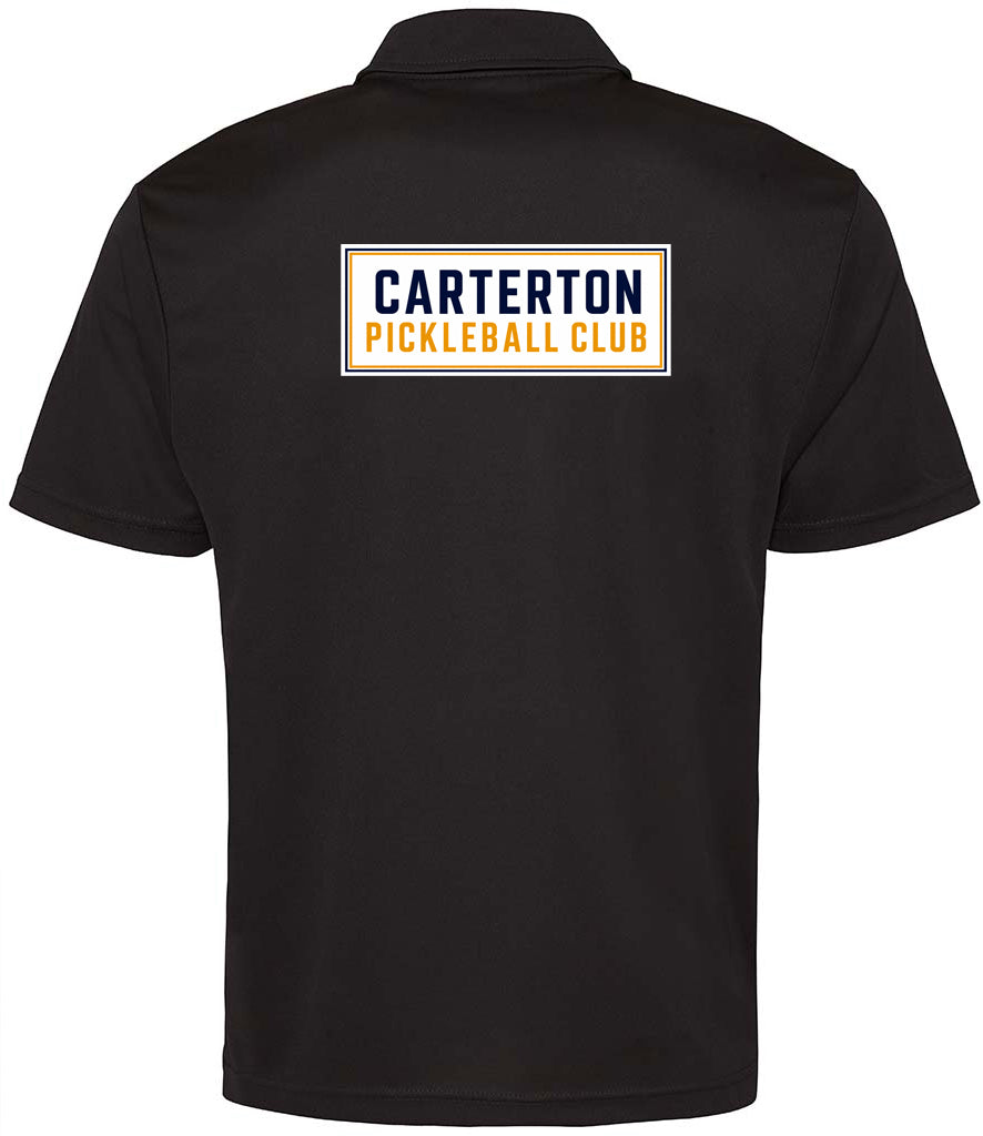 Carterton Pickleball Unisex Polo Top [Colour - Jet Black]