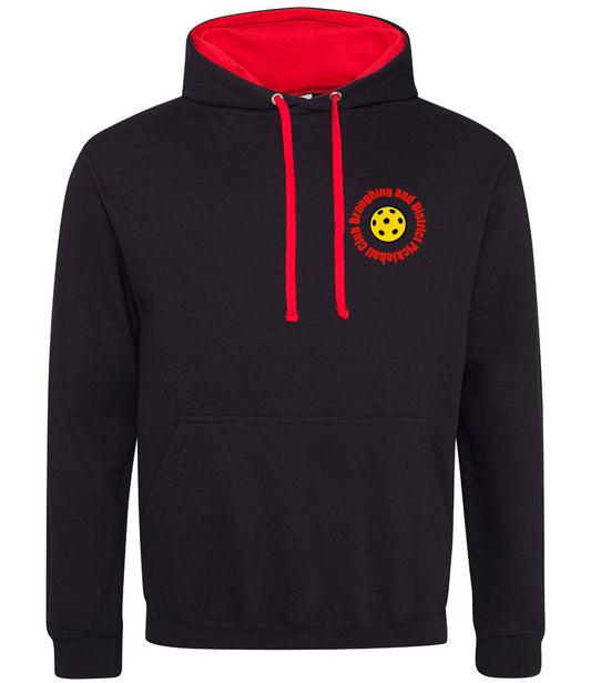 BaD Pickleball Unisex Contrast Hoodie [Colour - Jet Black/Fire Red]
