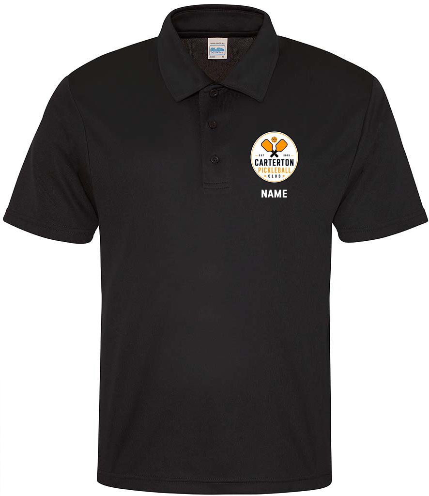 Carterton Pickleball Unisex Polo Top [Colour - Jet Black]
