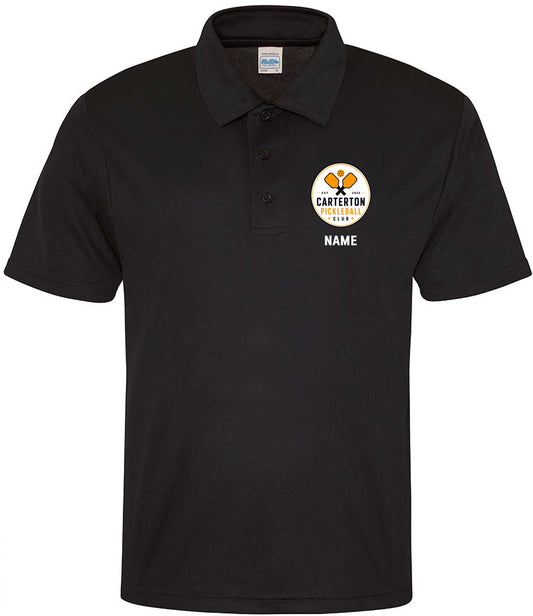 Carterton Pickleball Unisex Polo Top [Colour - Jet Black]