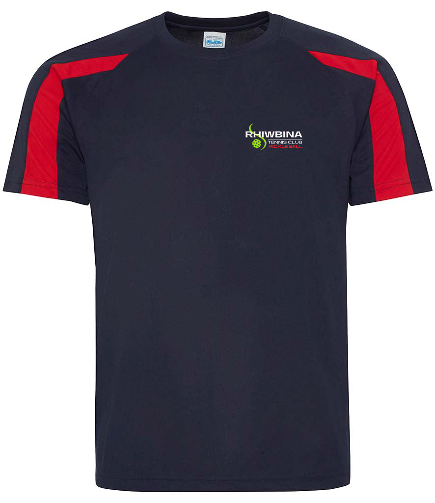 Rhiwbina Pickleball Club Unisex Player Top [Colour - French Navy/Fire Red]