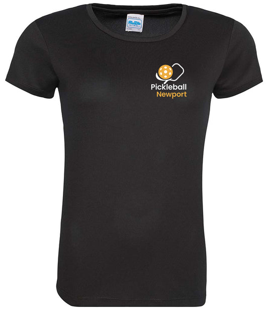 Pickleball Newport Ladies Cool T Player Top [Colour - Jet Black]