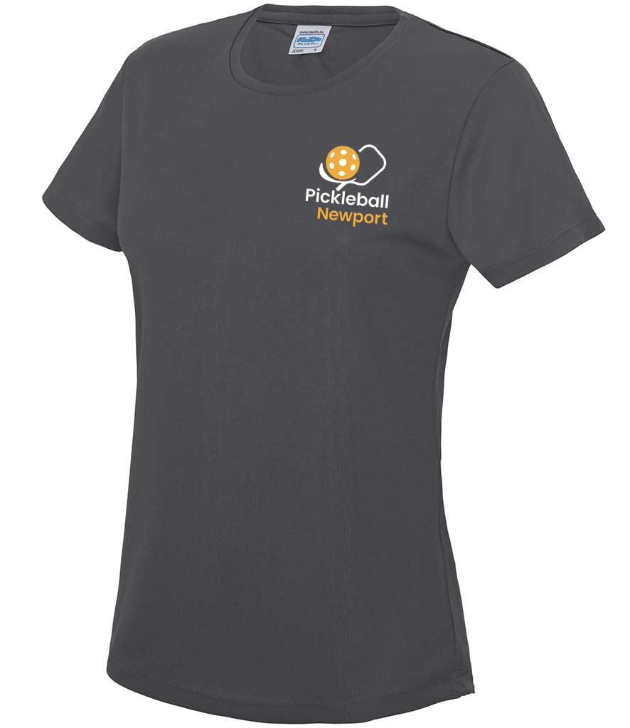 Pickleball Newport Ladies Cool T Player Top [Colour - Charcoal]