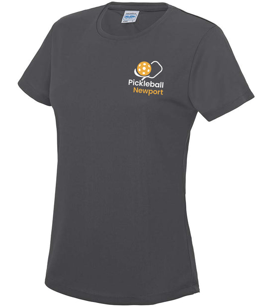 Pickleball Newport Ladies Cool T Player Top [Colour - Charcoal]