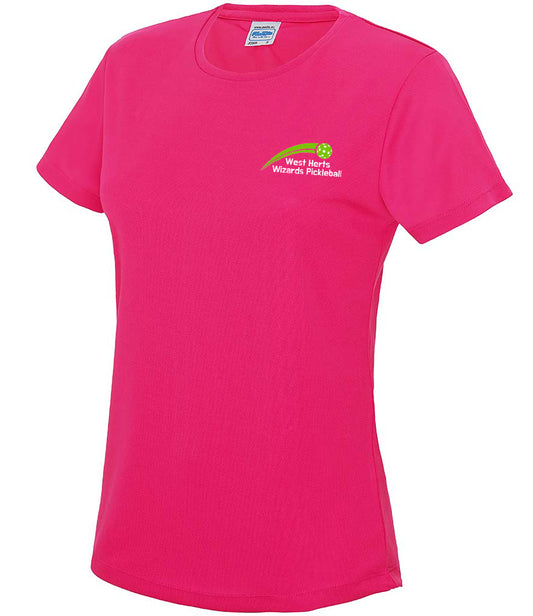 West Herts Pickleball Ladies Cool T Player Top [Colour - Hot Pink]