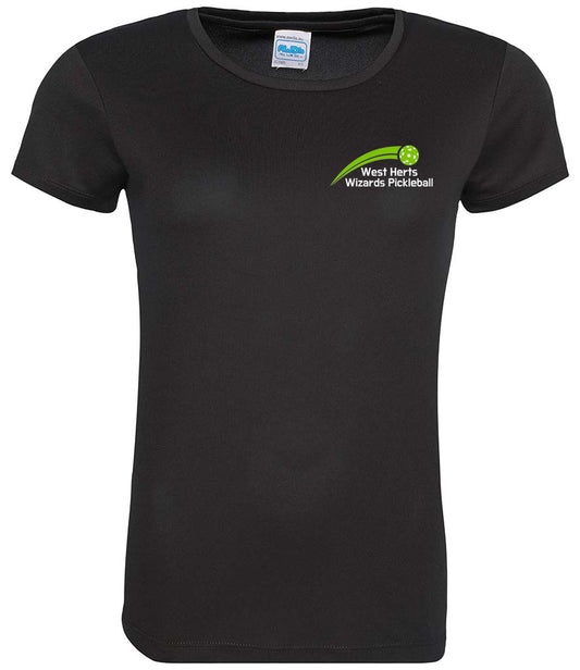 West Herts Pickleball Ladies Cool T Player Top [Colour - Jet Black]