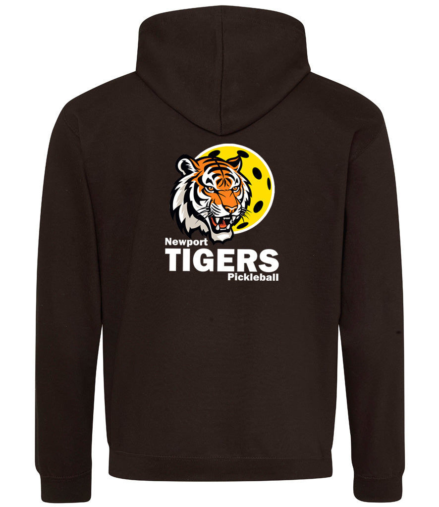 Newport Tigers Unisex Contrast Hoodie [Colour - Jet Black/Orange Crush]