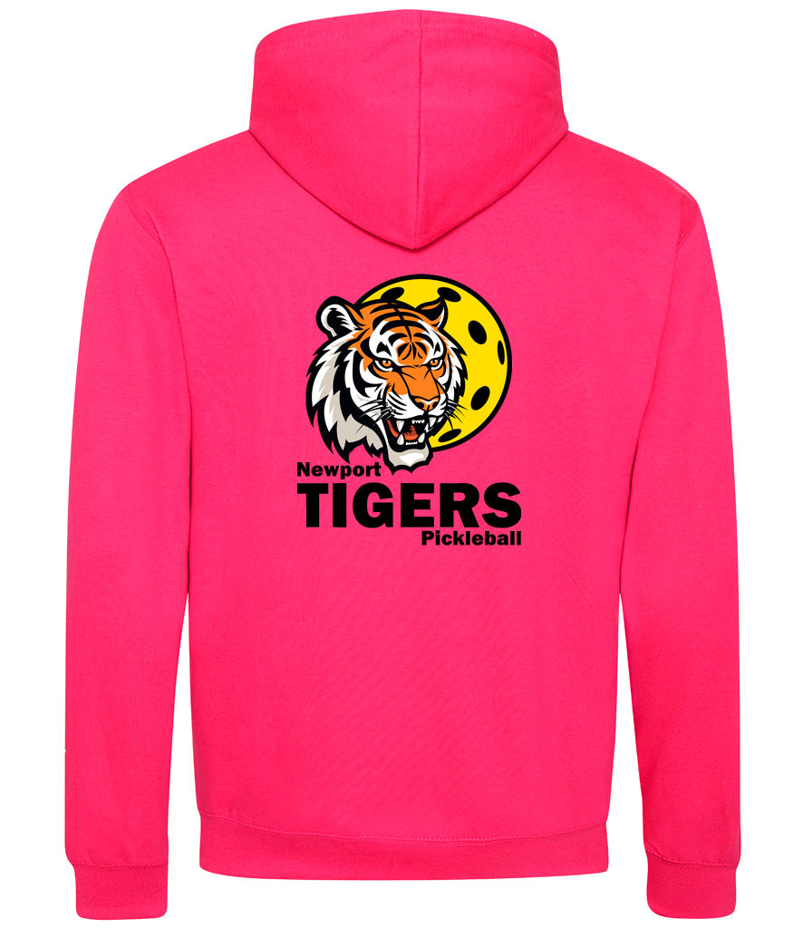 Newport Tigers Unisex Contrast Hoodie [Colour - Hot Pink/French Navy]