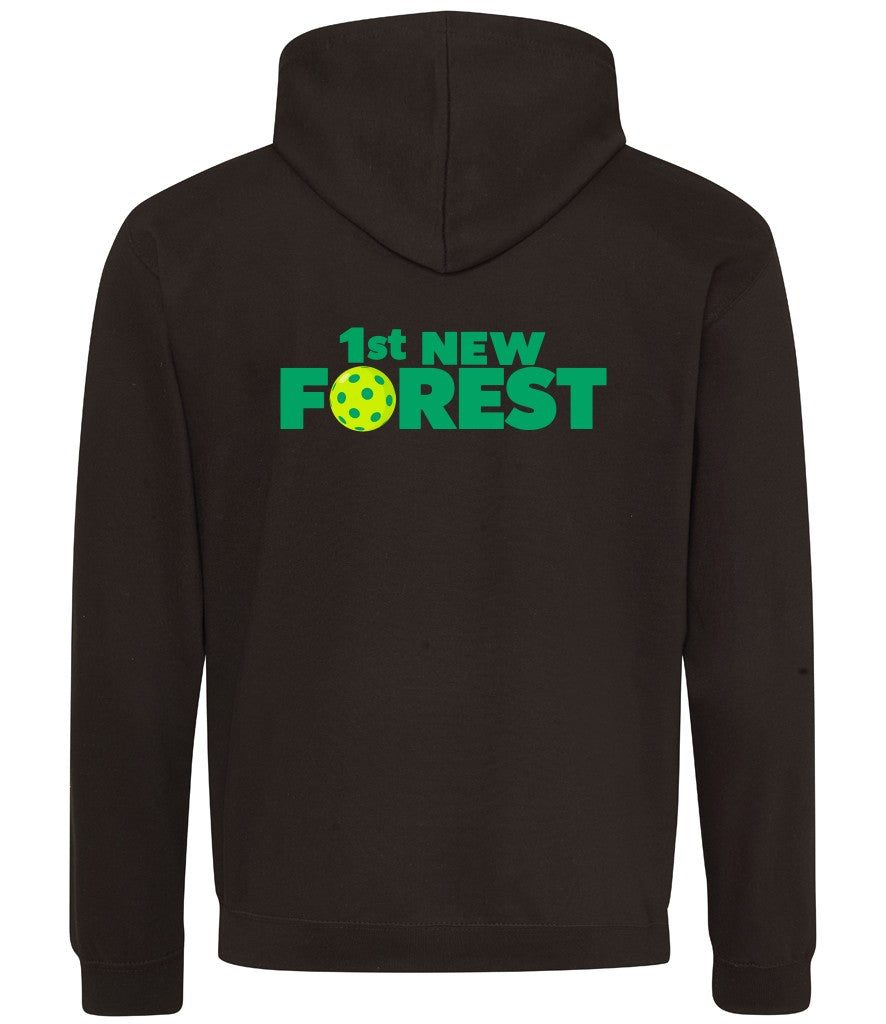 1st New Forest Unisex Contrast Hoodie [Colour - Jet Black/Kelly Green]