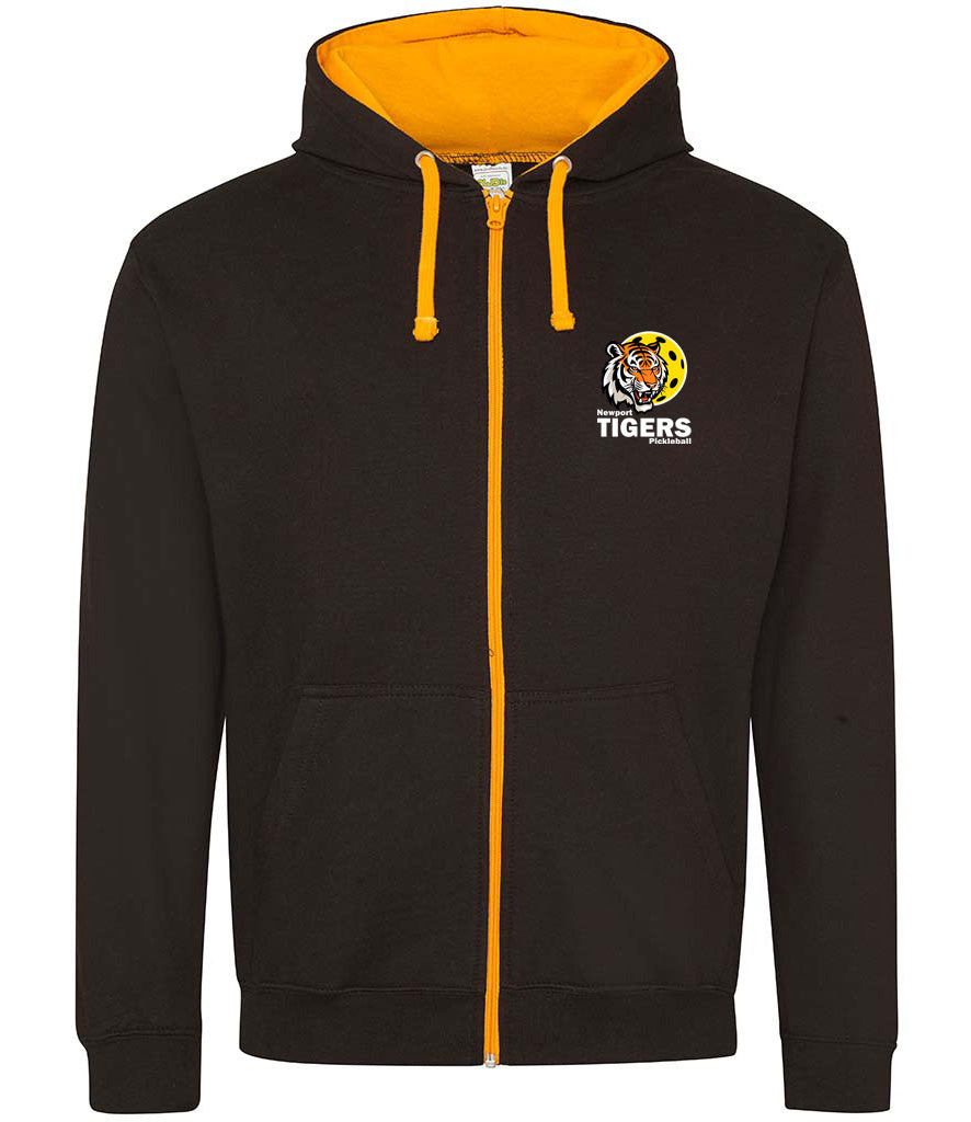 Newport Tigers Unisex Contrast Zoodie [Colour - Jet Black/Orange Crush]