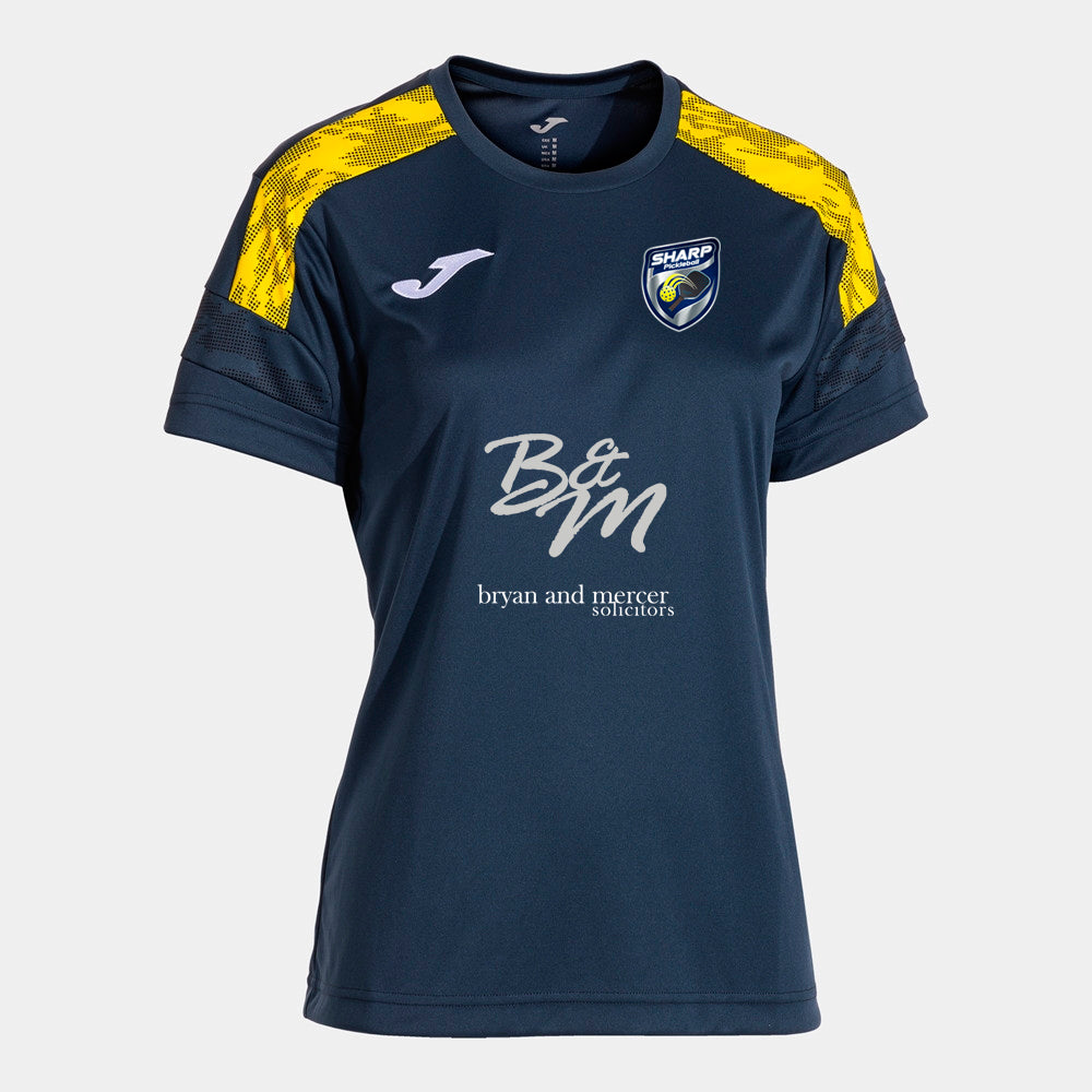 SHARP Pickleball Premium Ladies Player Top [Colour - Navy/Yellow]