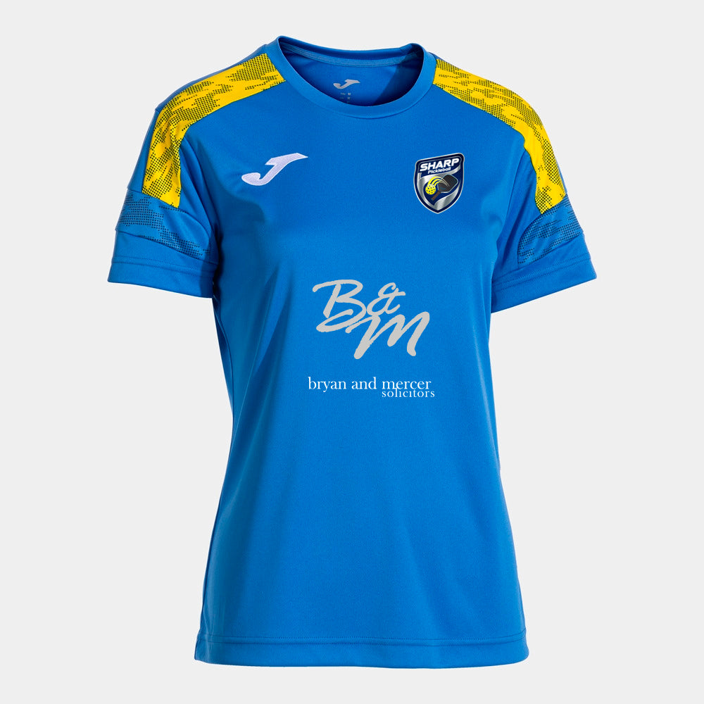 SHARP Pickleball Premium Ladies Player Top [Colour - Light Blue/Yellow]