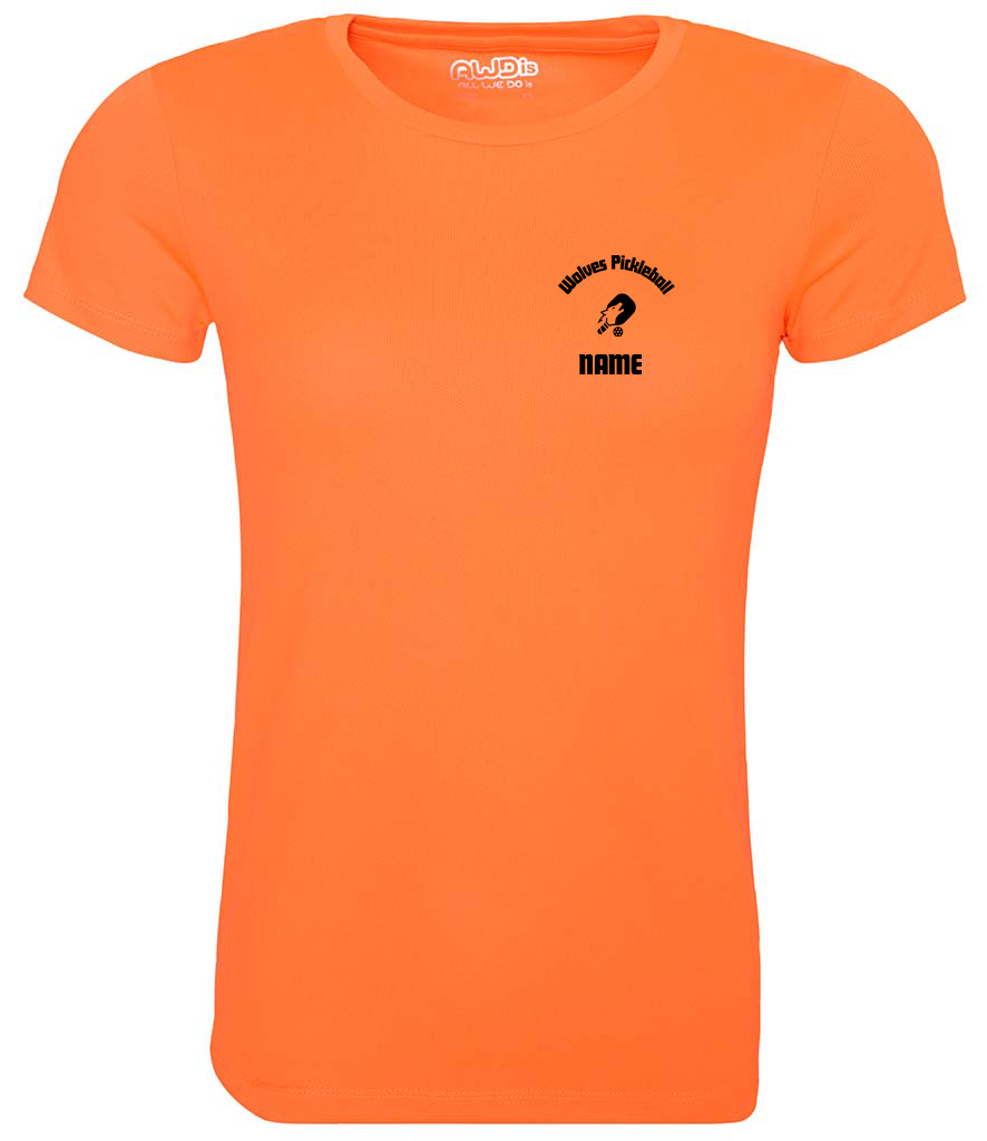 Wolves Pickleball Ladies Player Top [Colour - Electric Orange]