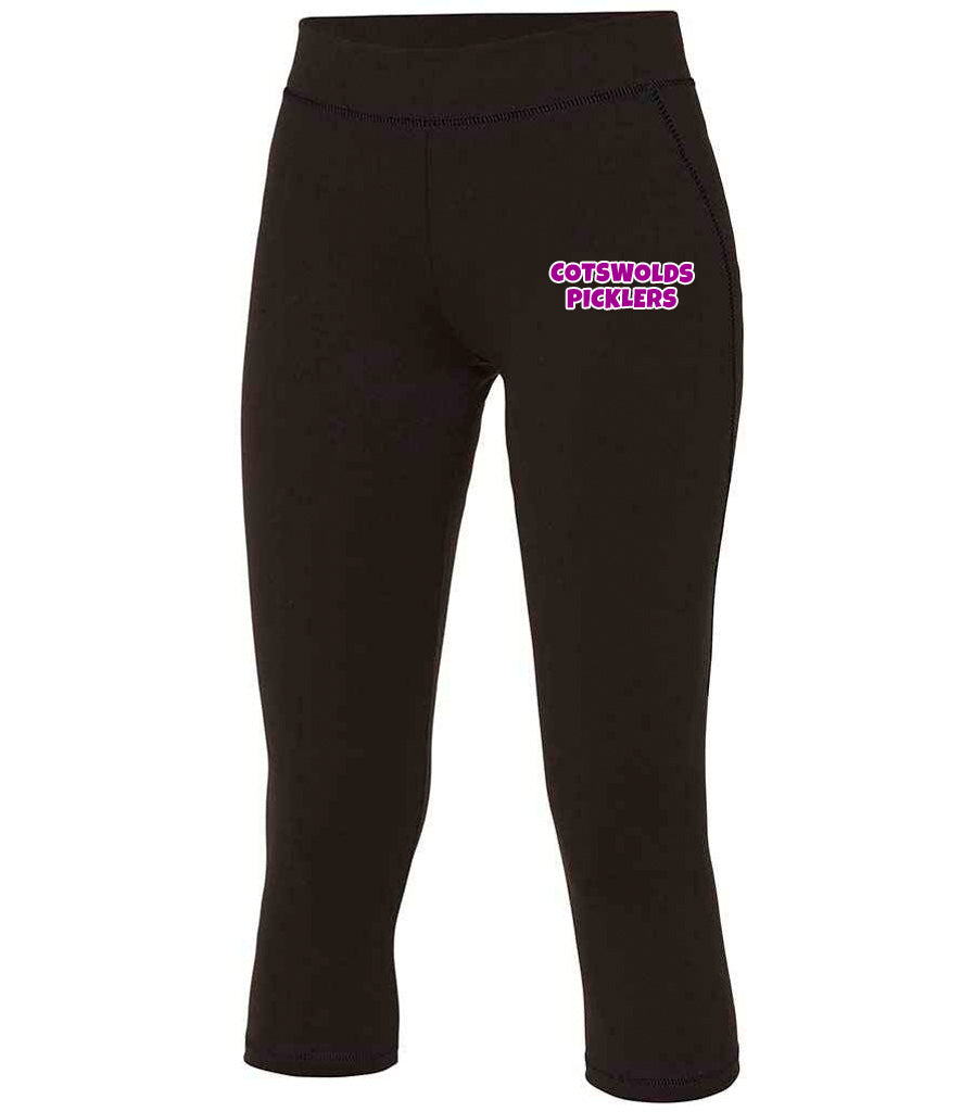 Cotswolds Picklers Ladies Capris Leggings [Colour - Jet Black]
