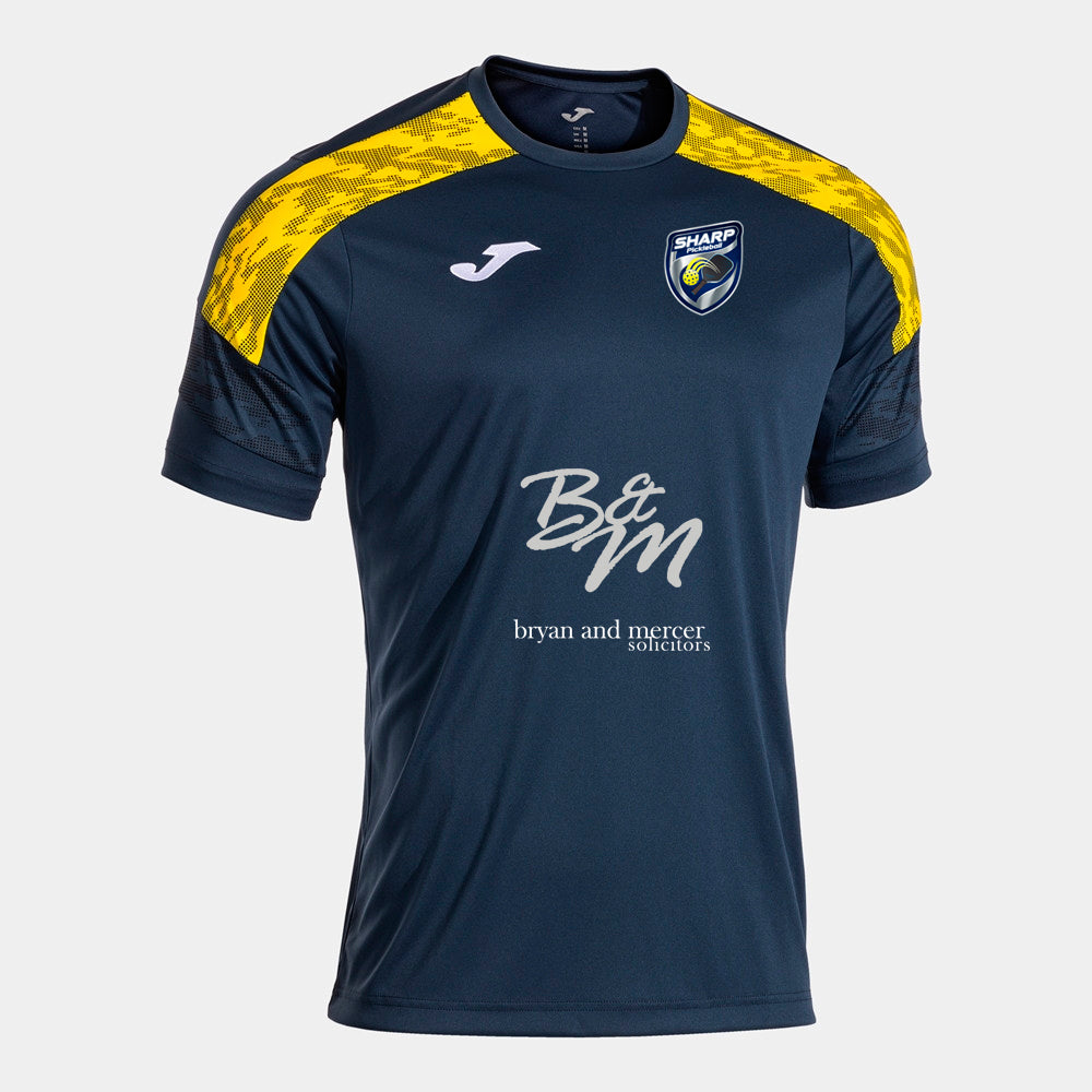 SHARP Pickleball Premium Mens Player Top [Colour - Navy/Yellow]