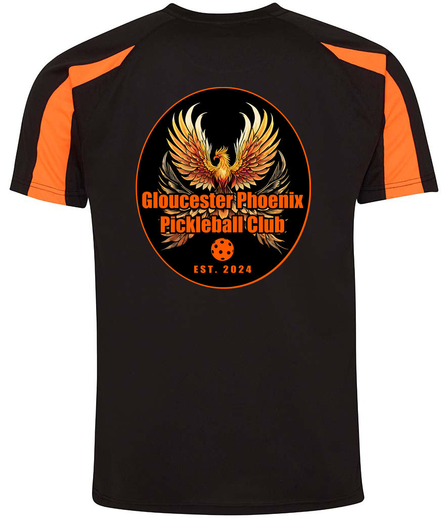 Gloucester Phoenix  Unisex Contrast Player Top [Colour - Jet Black/Electric Orange]
