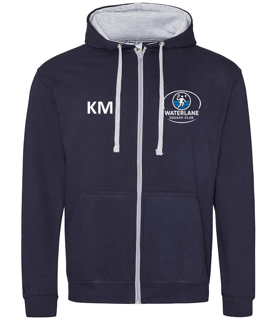 Waterlane Squash Club Unisex Contrast Zoodie [Colour - New French Navy/Heather Grey]