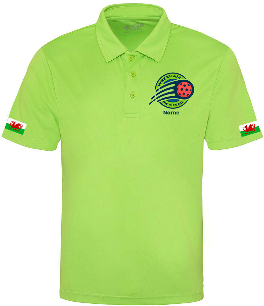 Wrexham Pickleball Club Unisex Polo Player Top [Colour - Lime Green]