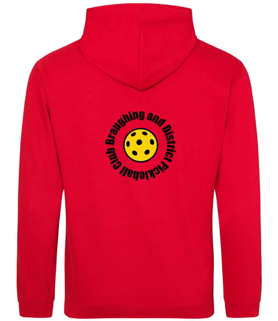 BaD Pickleball Unisex Contrast Hoodie [Colour - Fire Red/Jet Black]