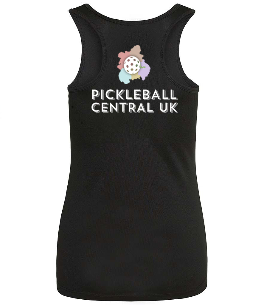 Pickleball Central UK - Ladies Vest Top [Colour - Black]