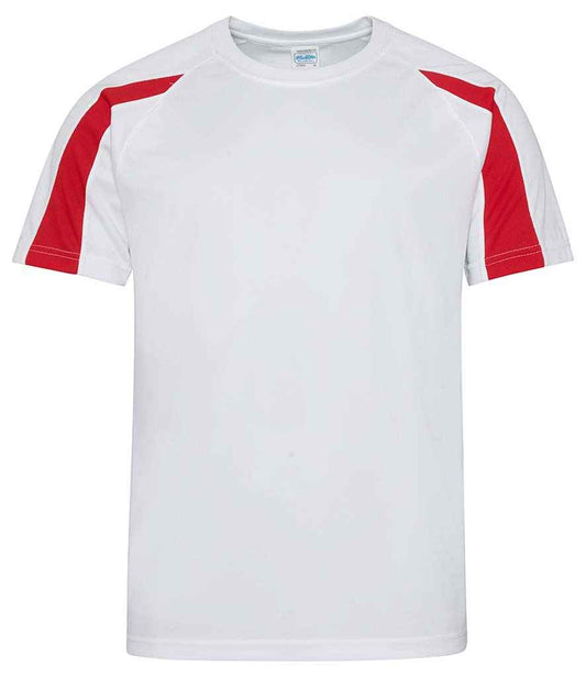 Unisex Contrast Player Top [Colour - Arctic White/Fire Red] Front