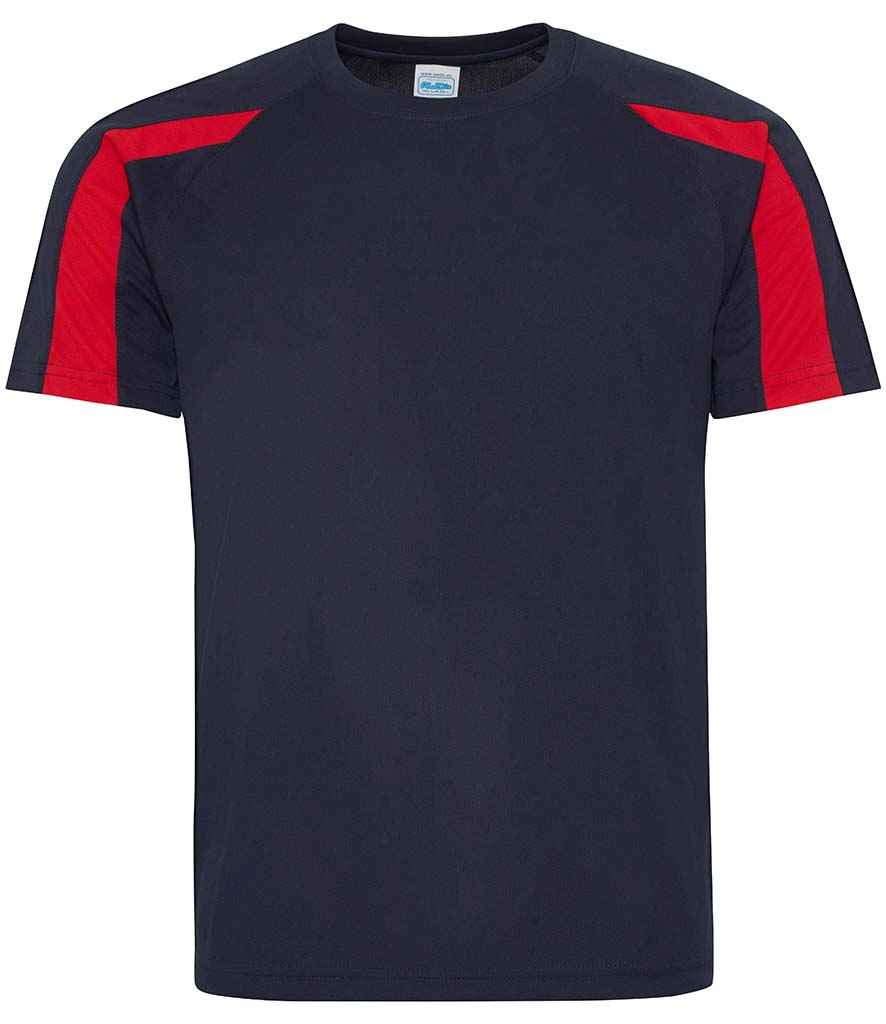 Unisex Contrast Player Top [Colour - French Navy/Fire Red] Front