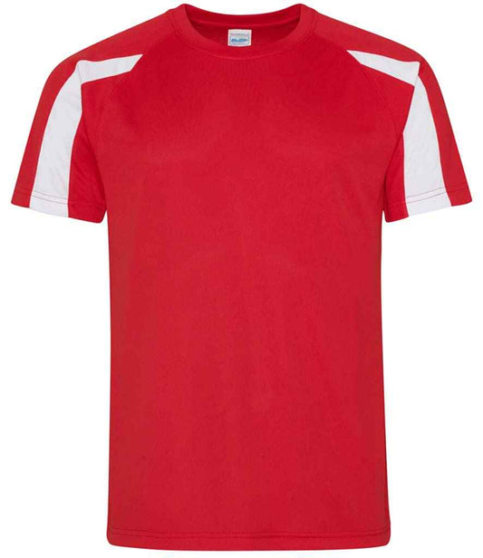 Unisex Contrast Player Top [Colour - Fire Red/Arctic White] Front