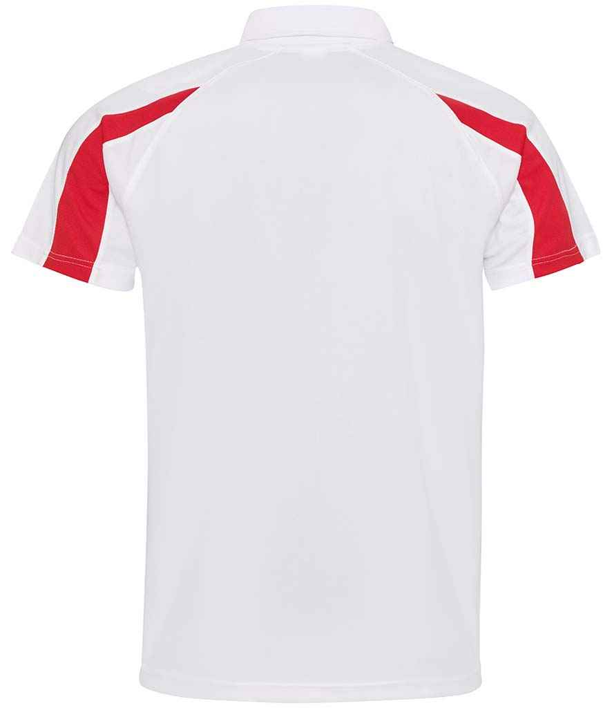 Unisex Contrast Polo Player Top [Colour - Arctic White/Fire Red] Back