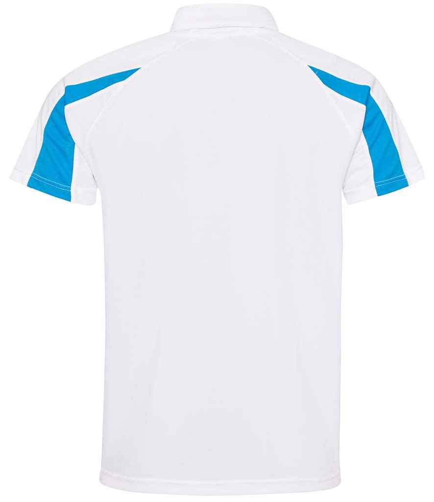 Unisex Contrast Polo Player Top [Colour - Arctic White/Sapphire Blue] Back