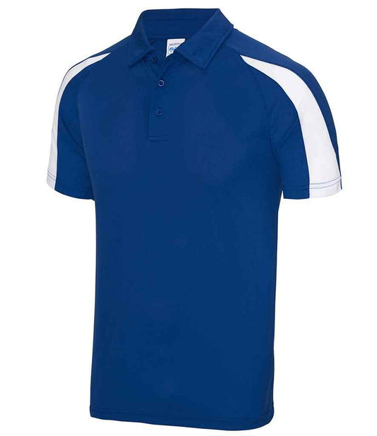 Unisex Contrast Polo Player Top [Colour - Royal Blue/Arctic White] Front