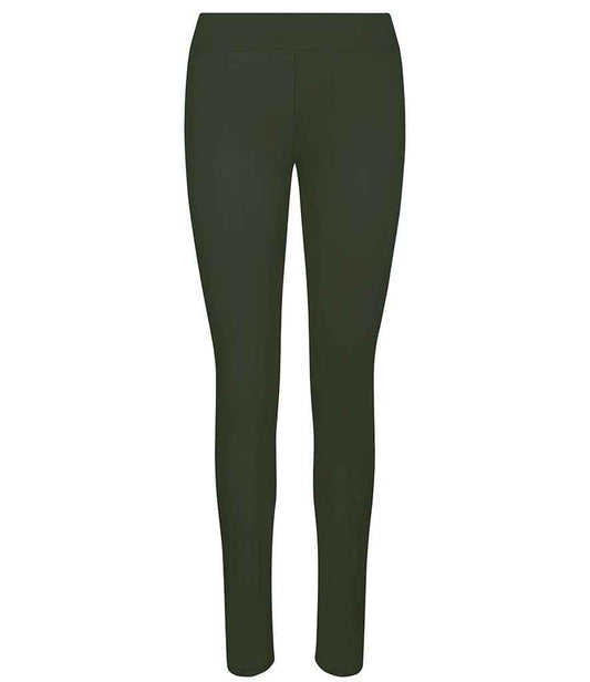 Ladies Full Length Leggings [Colour - Combat Green] Front