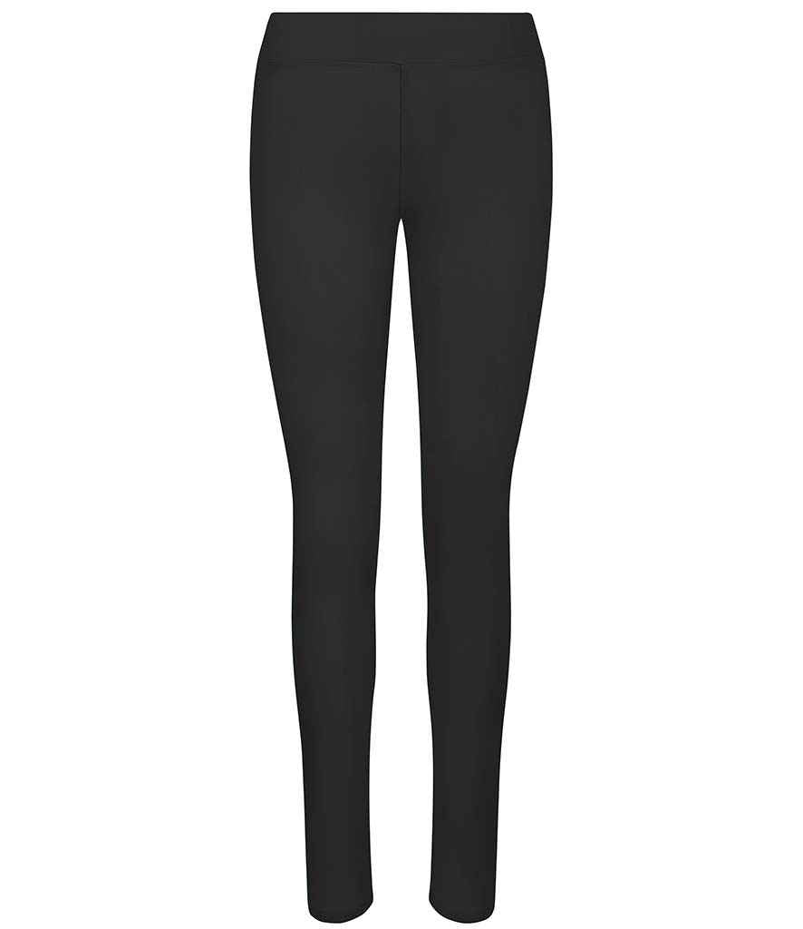 Ladies Full Length Leggings [Colour - Jet Black] Front
