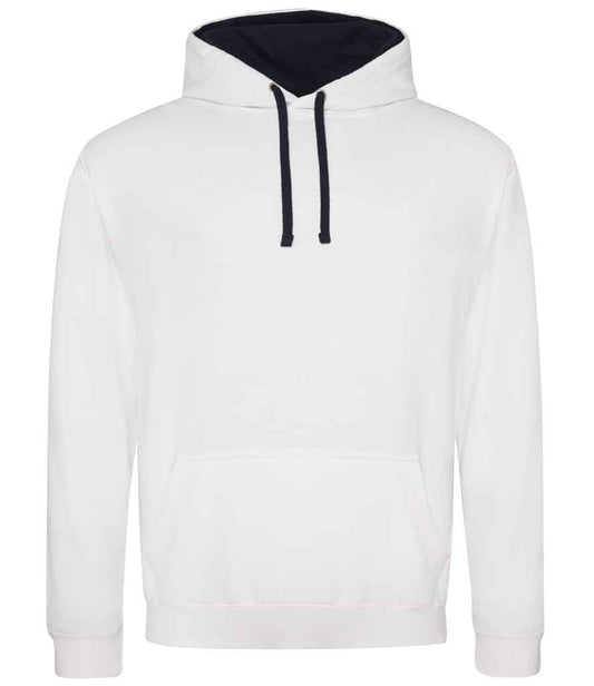 Unisex Contrast Hoodie [Colour - Arctic White/French Navy] Front