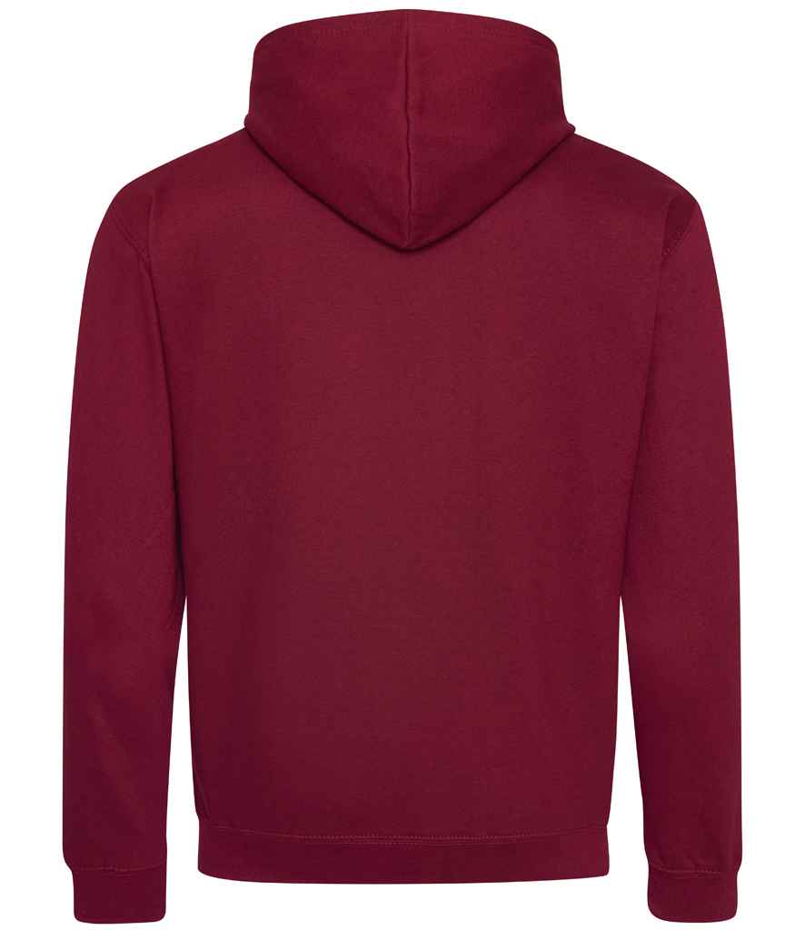 Unisex Contrast Hoodie [Colour - Burgundy/Charcoal] Back